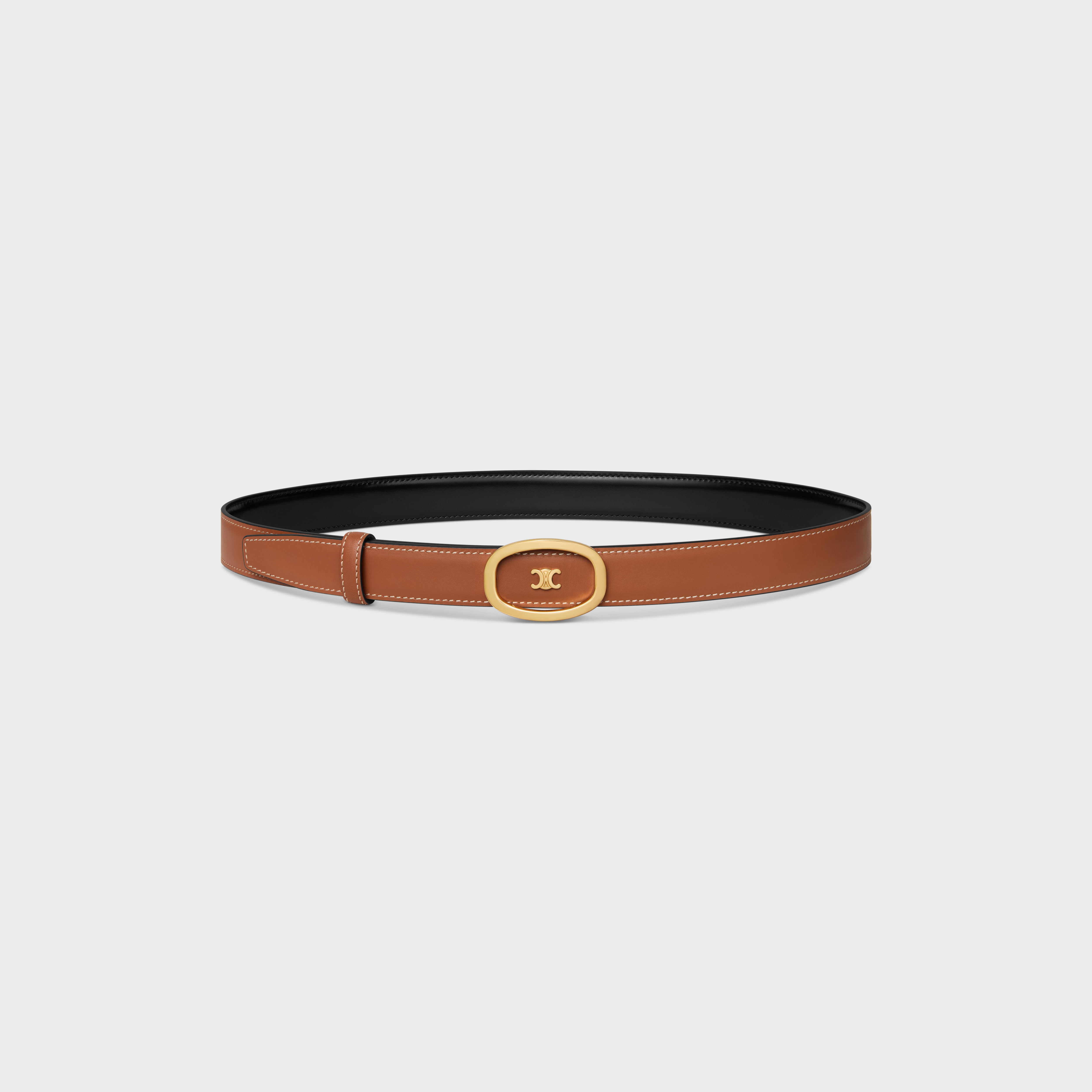 Medium 25MM Reversible Celine Alix Belt IN TAURILLON AND NATURAL